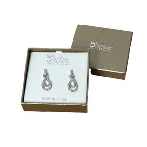 Simply Silver Sterling Silver Crystal Twisted Teardrop Earrings